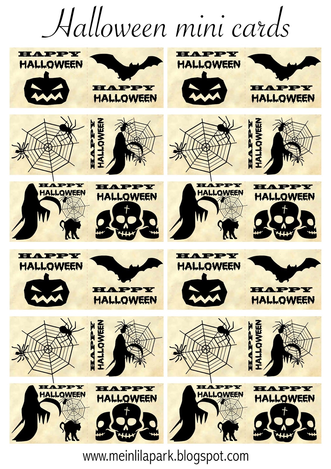 MeinLilaPark Free Printable Halloween Treat Bags Druckvorlage 