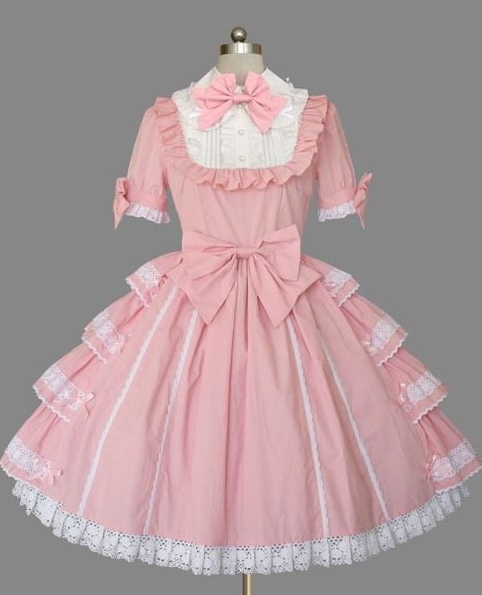 Pink and White Bow Sweet Lolita Dress