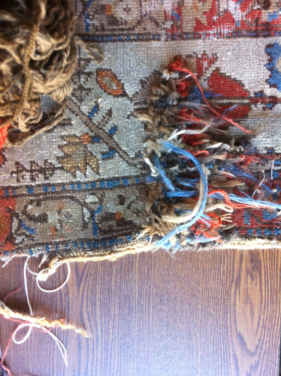 Antique Persian Rug Restoration In Process
