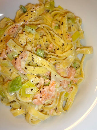 pasta zalm prei pasta zalm prei