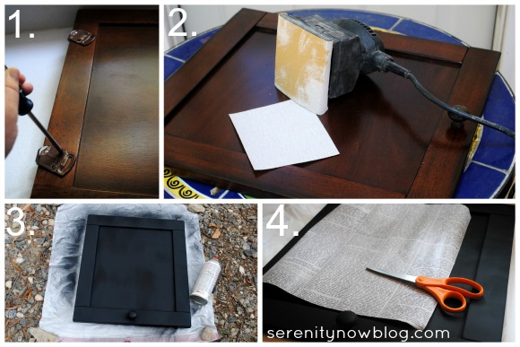 Make a Sign from a Cabinet Door, Serenity Now blog