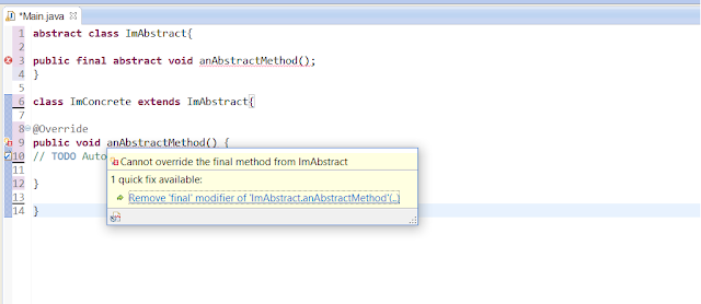 Can you make an abstract method final in Java