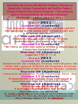 Círculo Cultural Foro Arteria Programa Abril/Mayo 2011