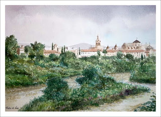Acuarela de un paisaje de Cordoba Acuarela de un paisaje de Cordoba