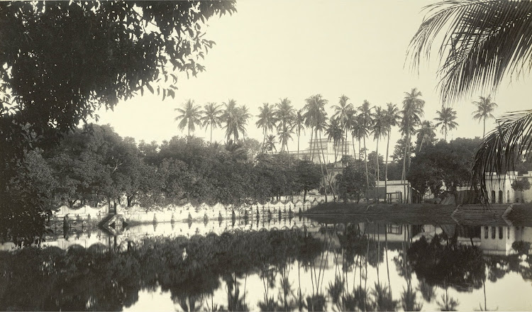 Distant view of the Palace across the Sulipukur Tank - Burdwan (Bardhaman), Bengal, 1904