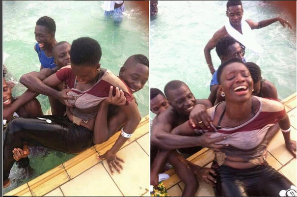 Shame! See What Young Boys Were Seen Doing To A Lady In A Swimming Pool ... Porn Photo Hd