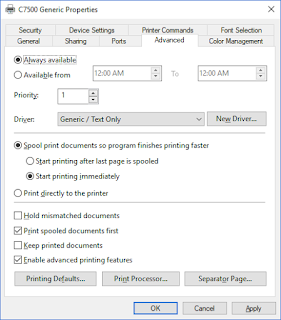 Generic Text Replacing C7500 Driver