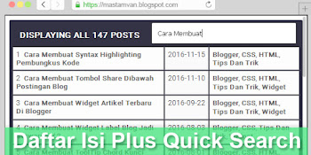 Membuat Daftar Isi Dengan Quick Search Membuat Daftar Isi Dengan Quick Search
