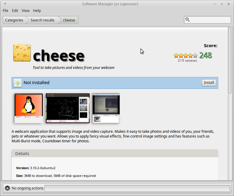 Cheese Aplikasi cam di Linux Mint/Ubuntu