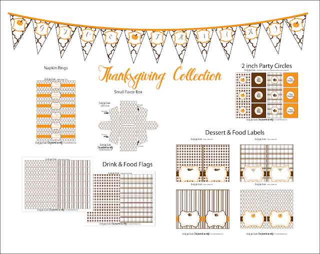 Kara s Party Ideas  I Am Thankful  Thanksgiving Dessert Table   Printable Package  - 98