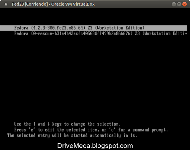 DriveMeca instalando Linux Fedora Workstation 23 paso a paso