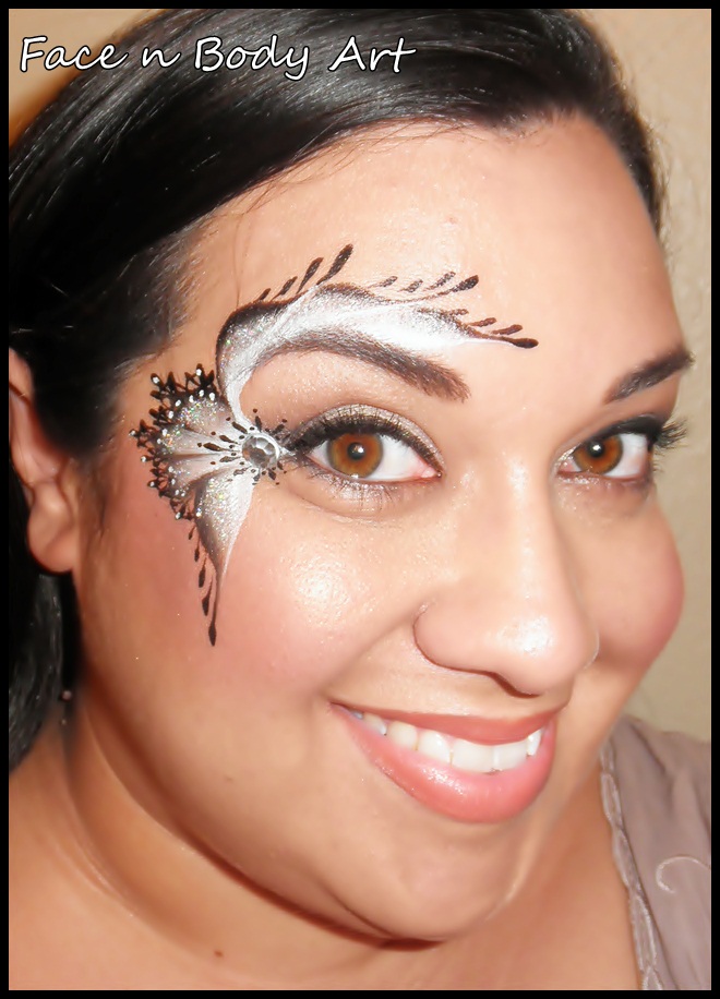 Shawna D. Makeup Black and White lace face painting tutorial