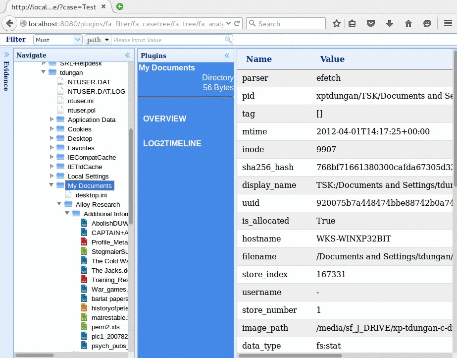log2timeline to kibana 4