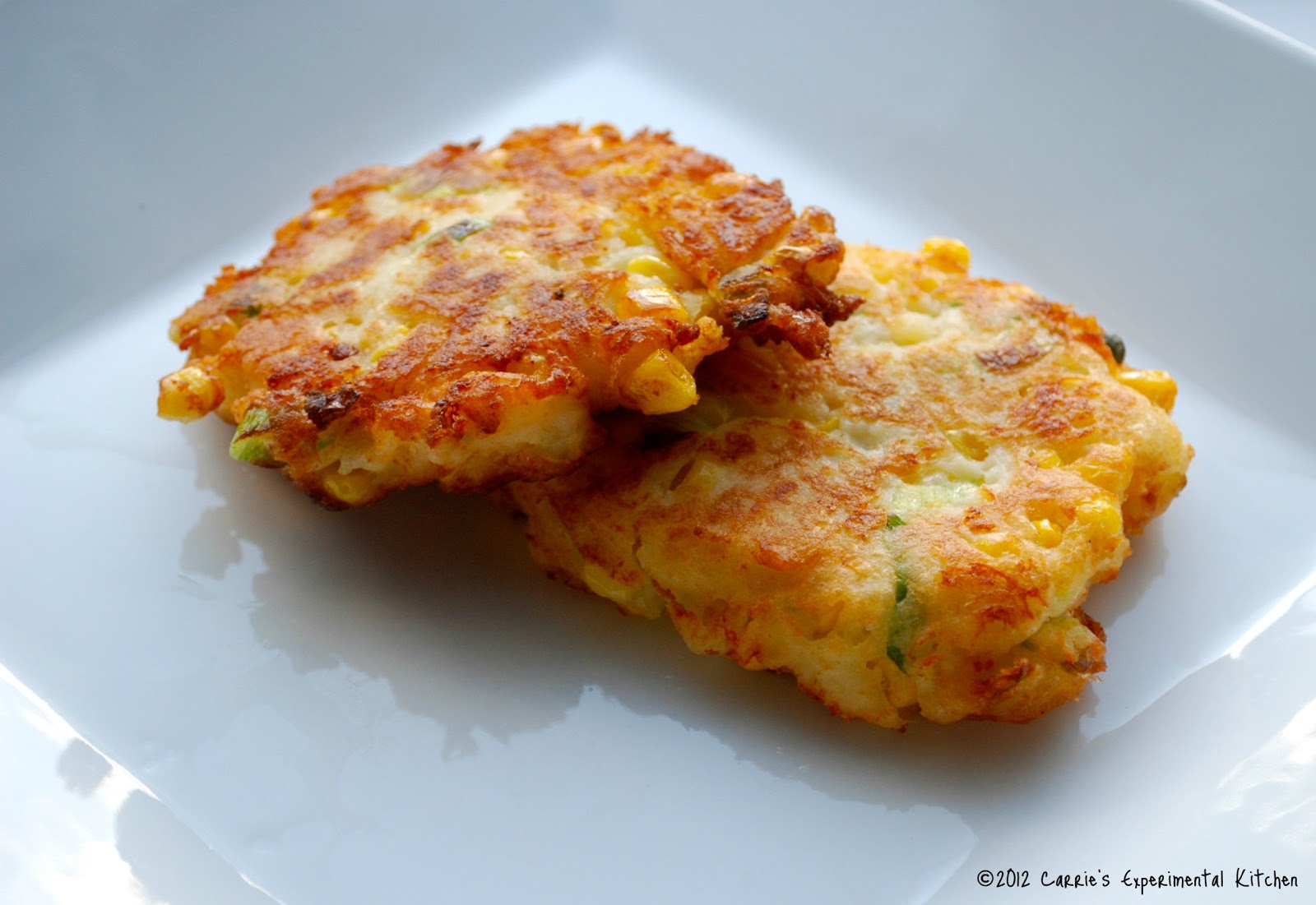 Carrie's Experimental Kitchen Corn & Cheddar Mashed Potato Fritters