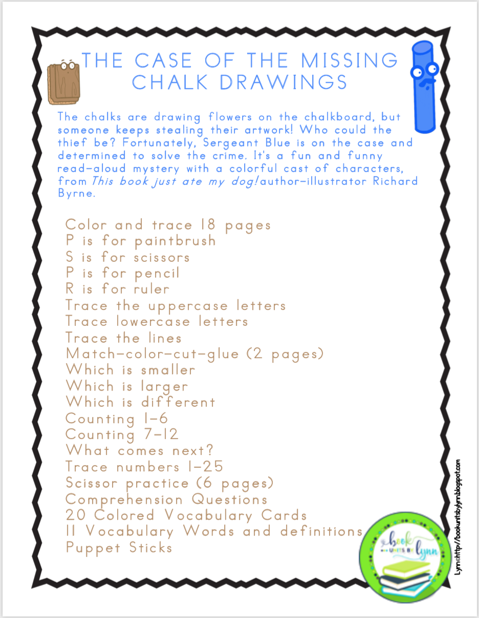 THE CASE OF THE MISSING CHALK DRAWINGS BOOK UNIT Book Units by Lynn