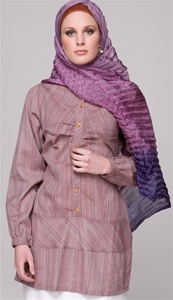 AZ093009T 1 The Salikah Long Striped Cotton Tunic