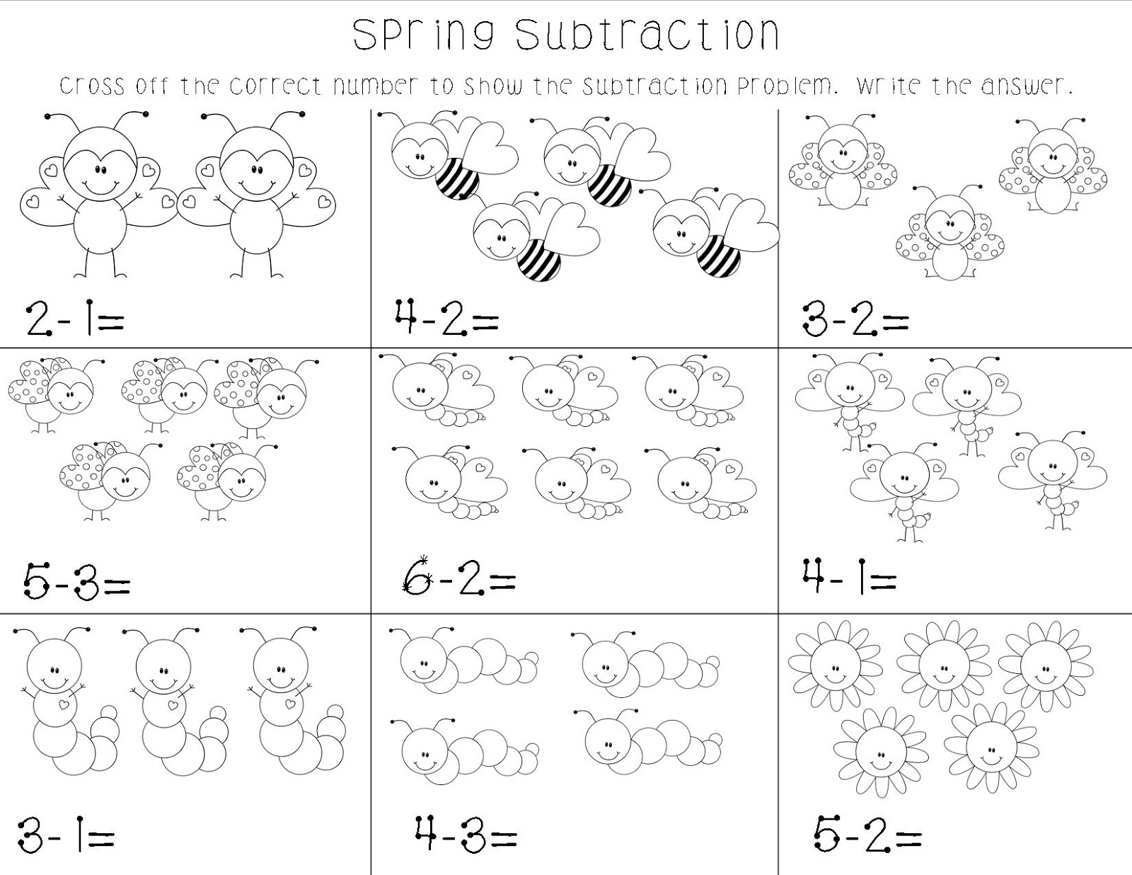 Mrs. Bohaty's Kindergarten Kingdom: Spring Subtraction