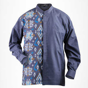 Baju Koko Batik Aitana Olive Navy