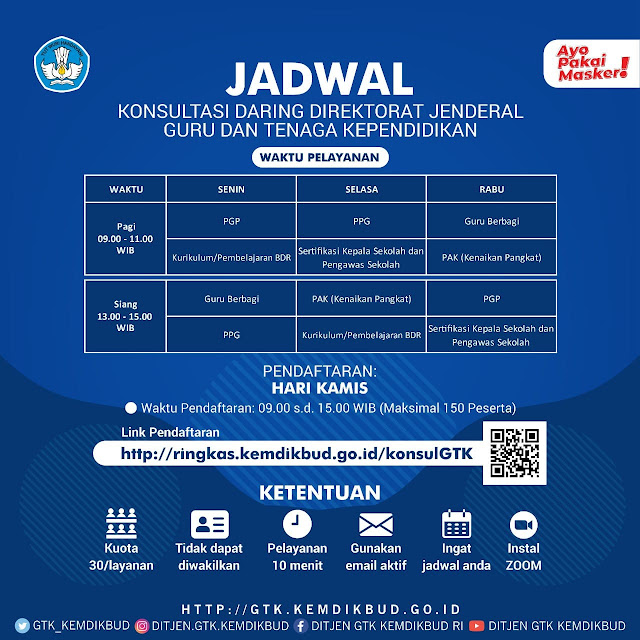 Repost Jadwal Konsultasi daring Dirjen GTK