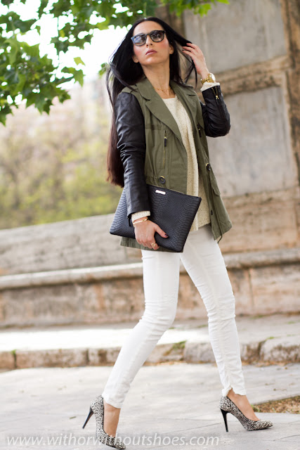 WHITE and PARKA with LEATHER SLEEVES | With Or Without Shoes - Blog ...