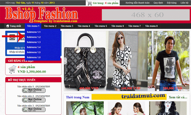 Bshop Fashion v1.0.2 - Mẫu bán hàng online thích hợp với hàng thời trang