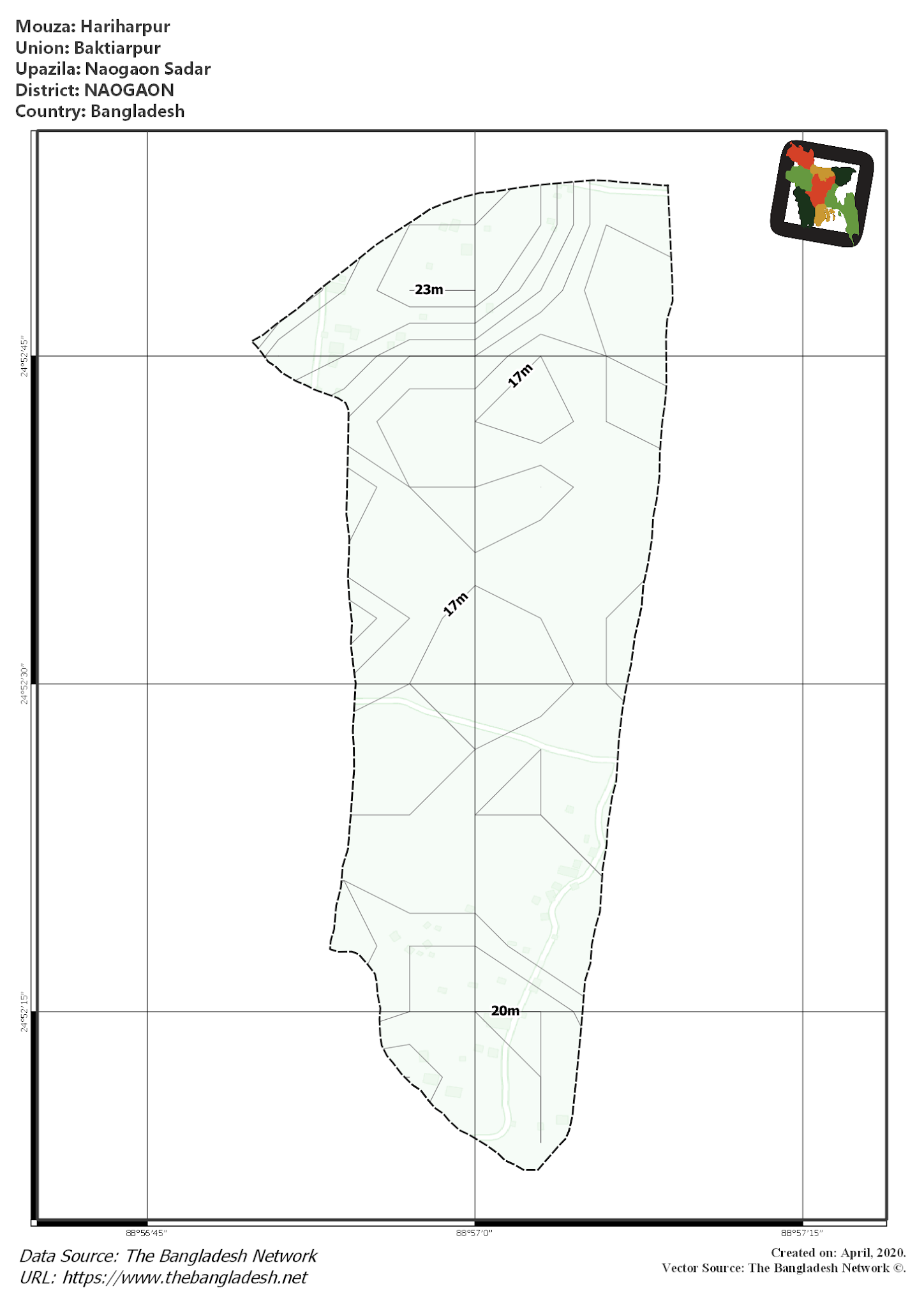 Map of Hariharpur Mouza of Naogaon Sadar Upazila, NAOGAON Map of Hariharpur Mouza of Naogaon Sadar Upazila, NAOGAON, Bangladesh.