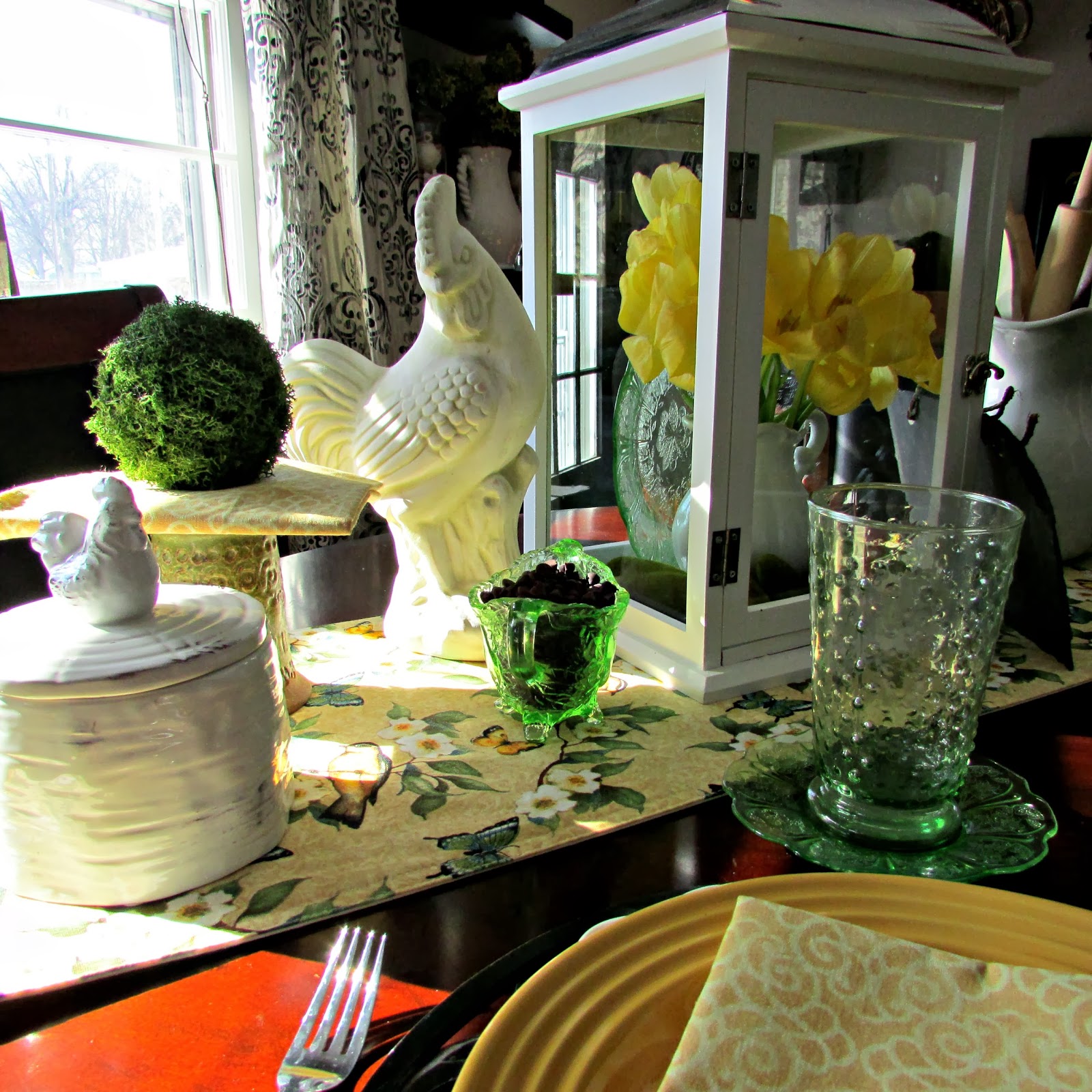 Yellow & White Dishes Tablescape