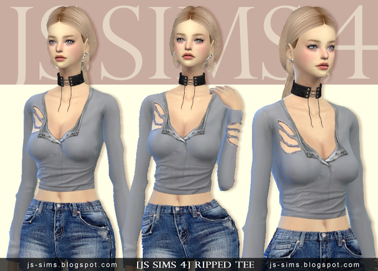 [JS SIMS 4] Ripped Tee