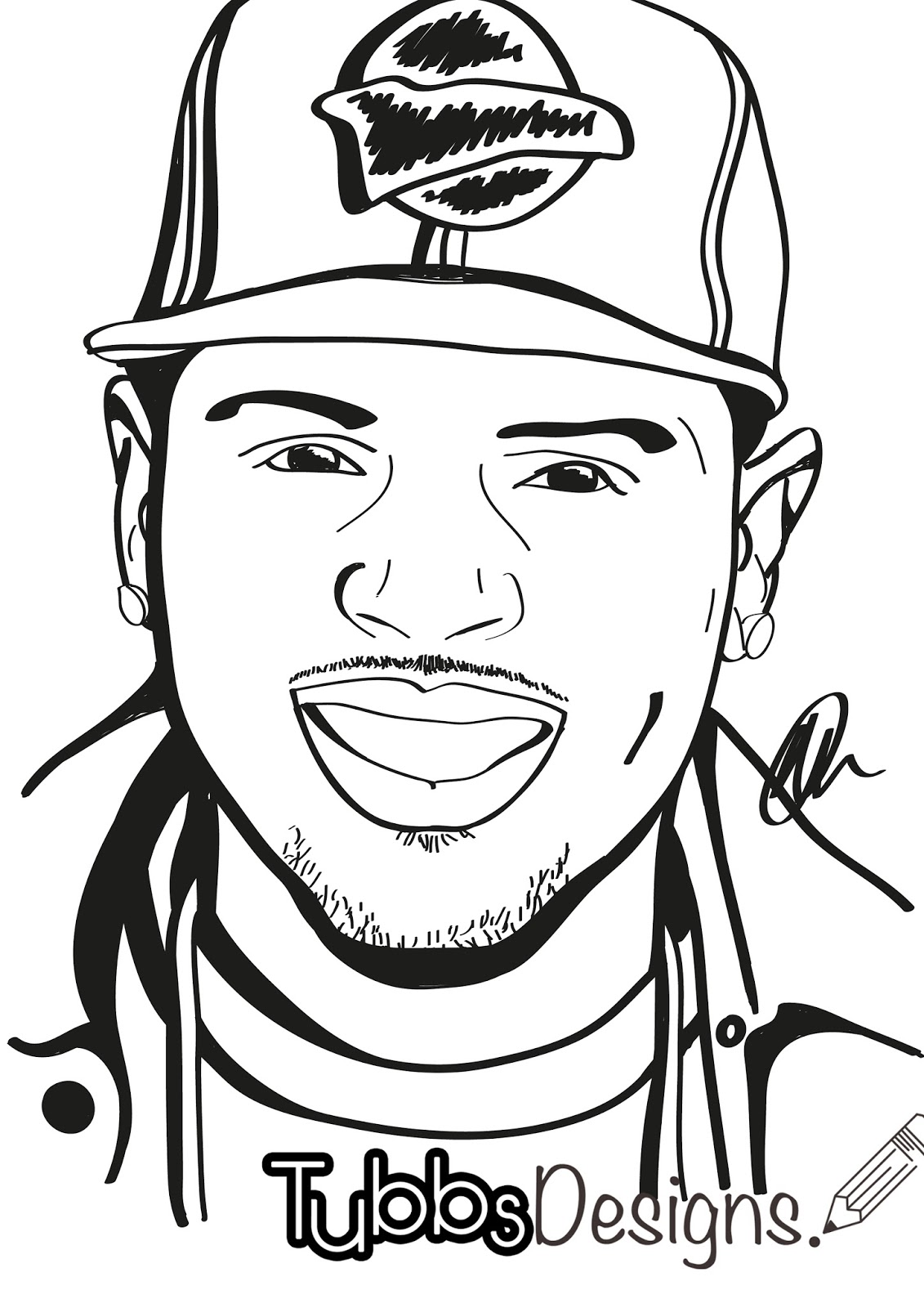 Download Chris Brown Drawing Easy Sketch Coloring Page