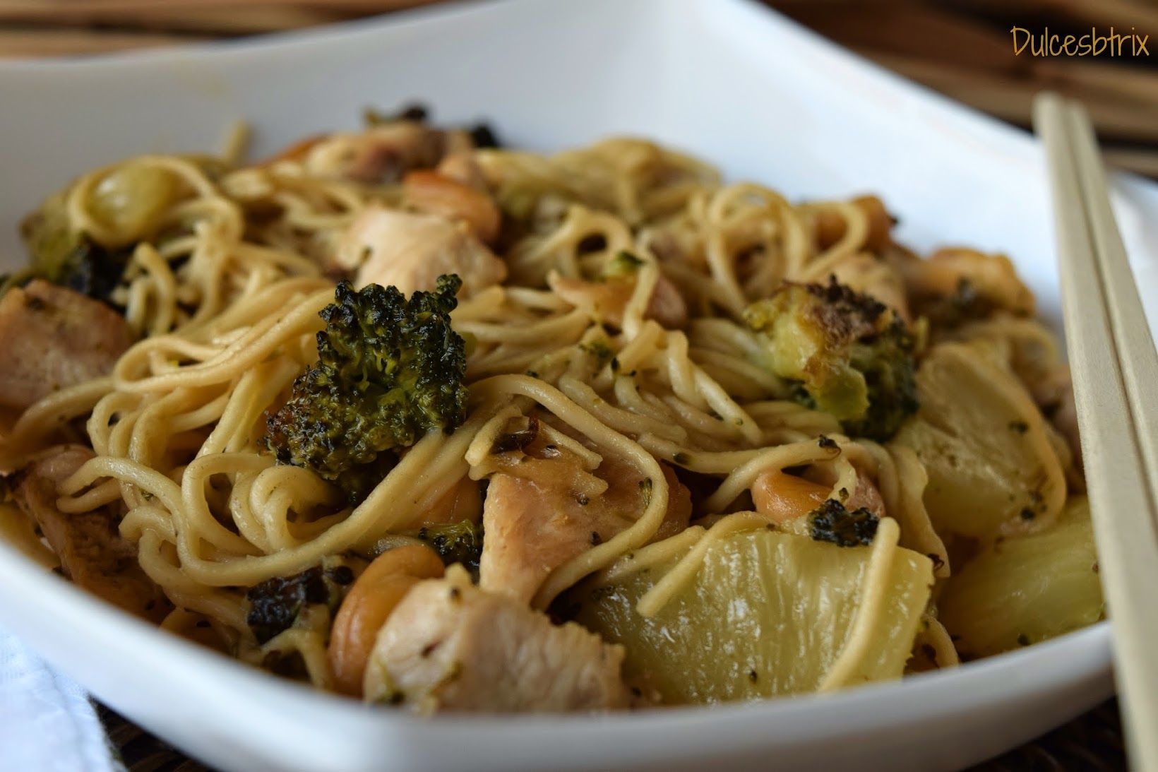 Fideos chinos con pollo-Dulcesbtrix