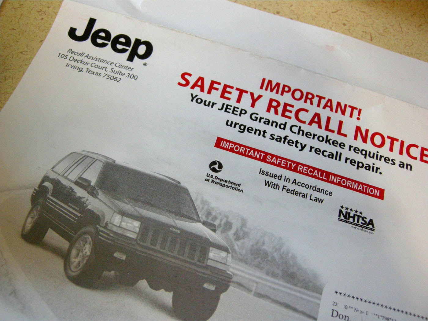 Jeep recall exploding gas tank