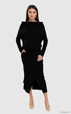 Vestido Negro Manga Larga Vestido Negro Manga Larga
