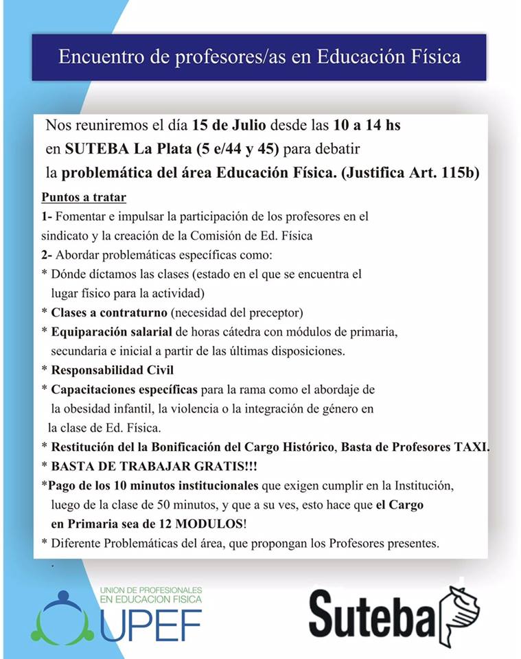 Encuentro de profesores/as de Educación Fisica