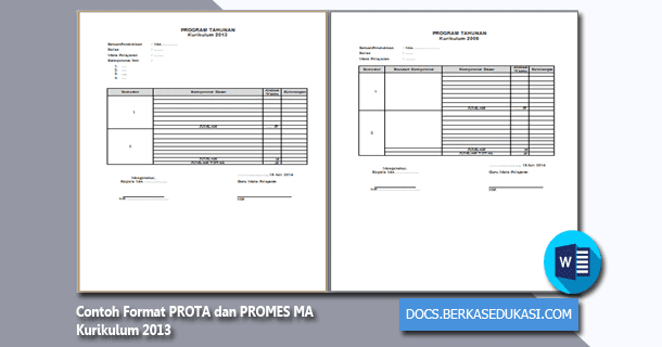 Contoh Format PROTA dan PROMES MA Kurikulum 2013 - Dokumen Berkas Edukasi