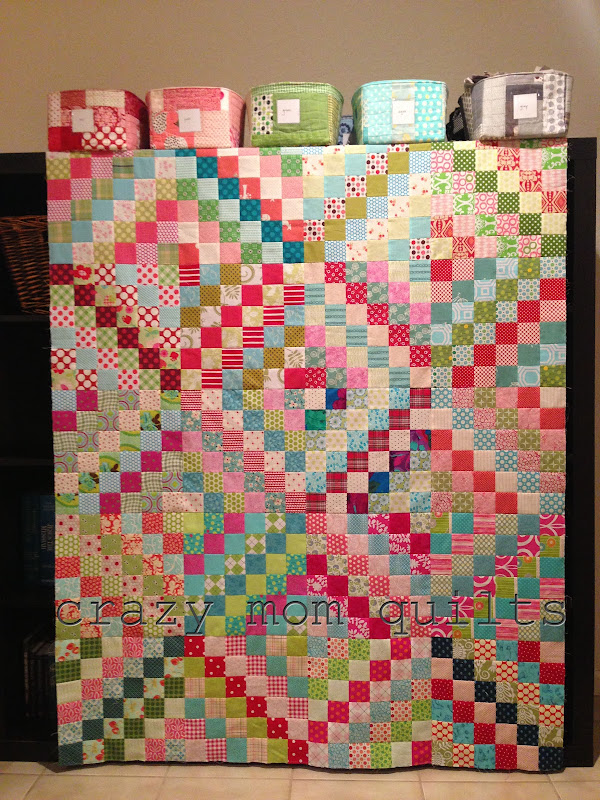 chopped rhubarb quilt top title=