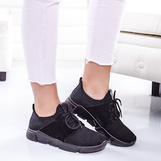 Pantofi sport Ghelani negri moderni ieftini Pantofi sport Ghelani negri moderni ieftini
