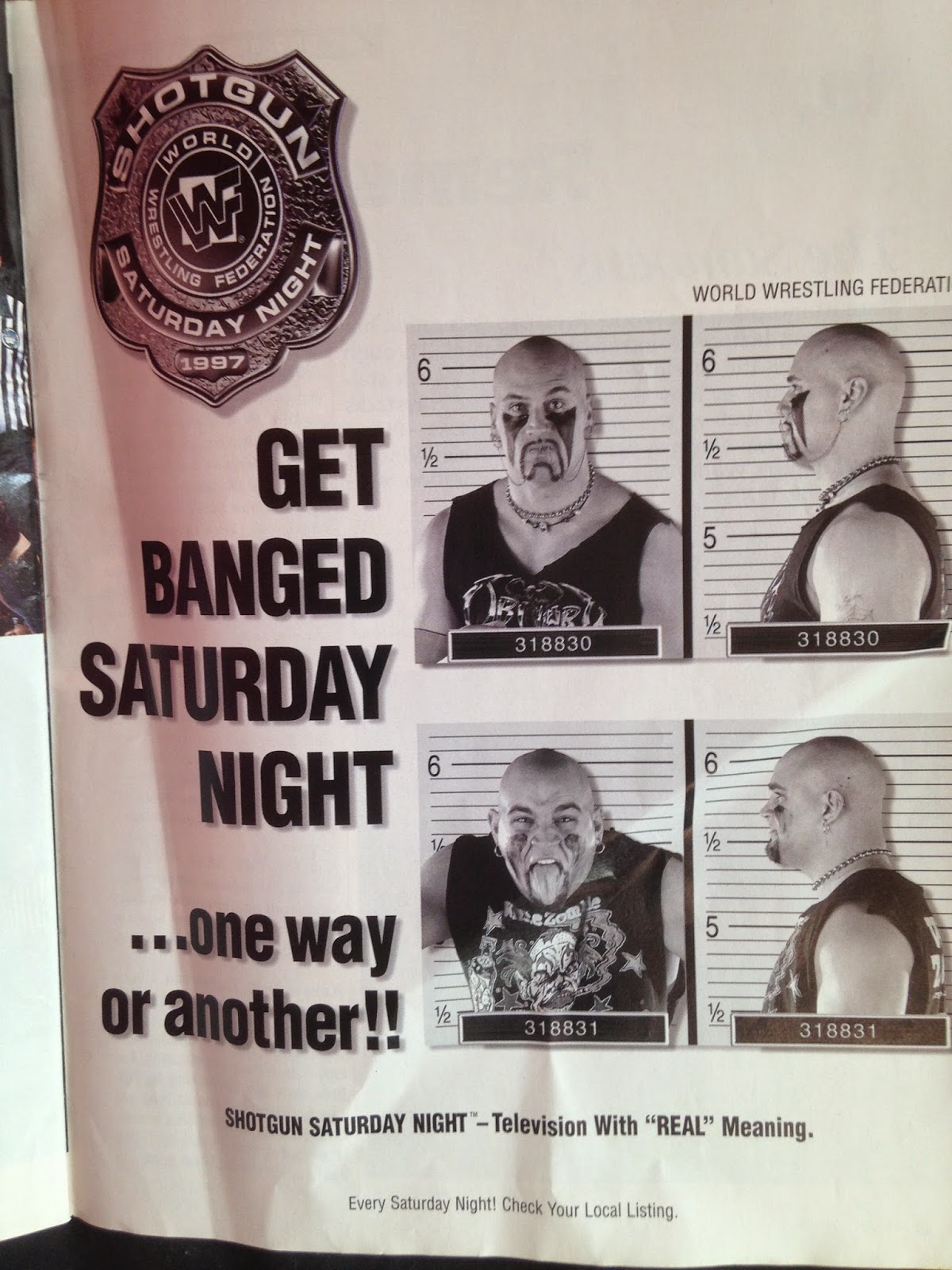 WWE - WWF Raw Magazine - April 1998 - Shotgun Saturday Night ad featuring The Headbangers
