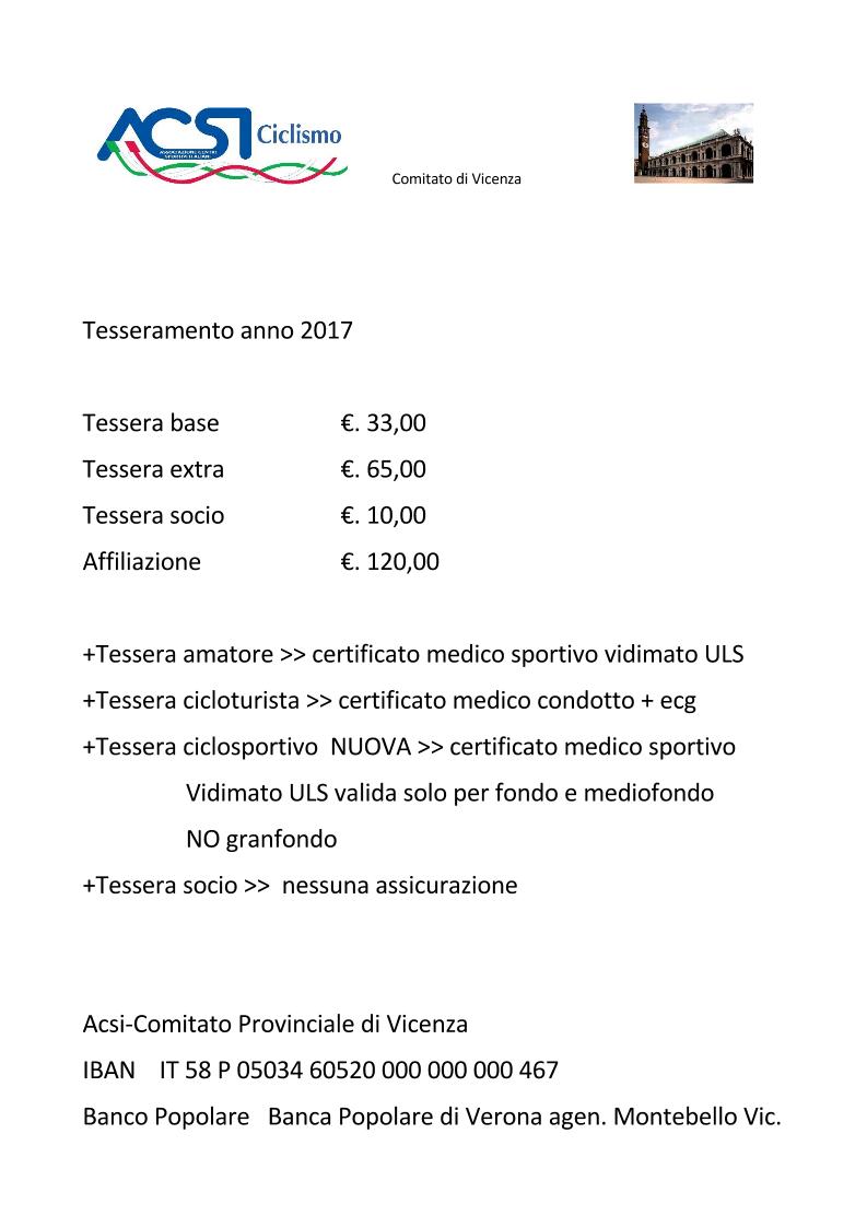 scaricare tessera acsi ciclismo