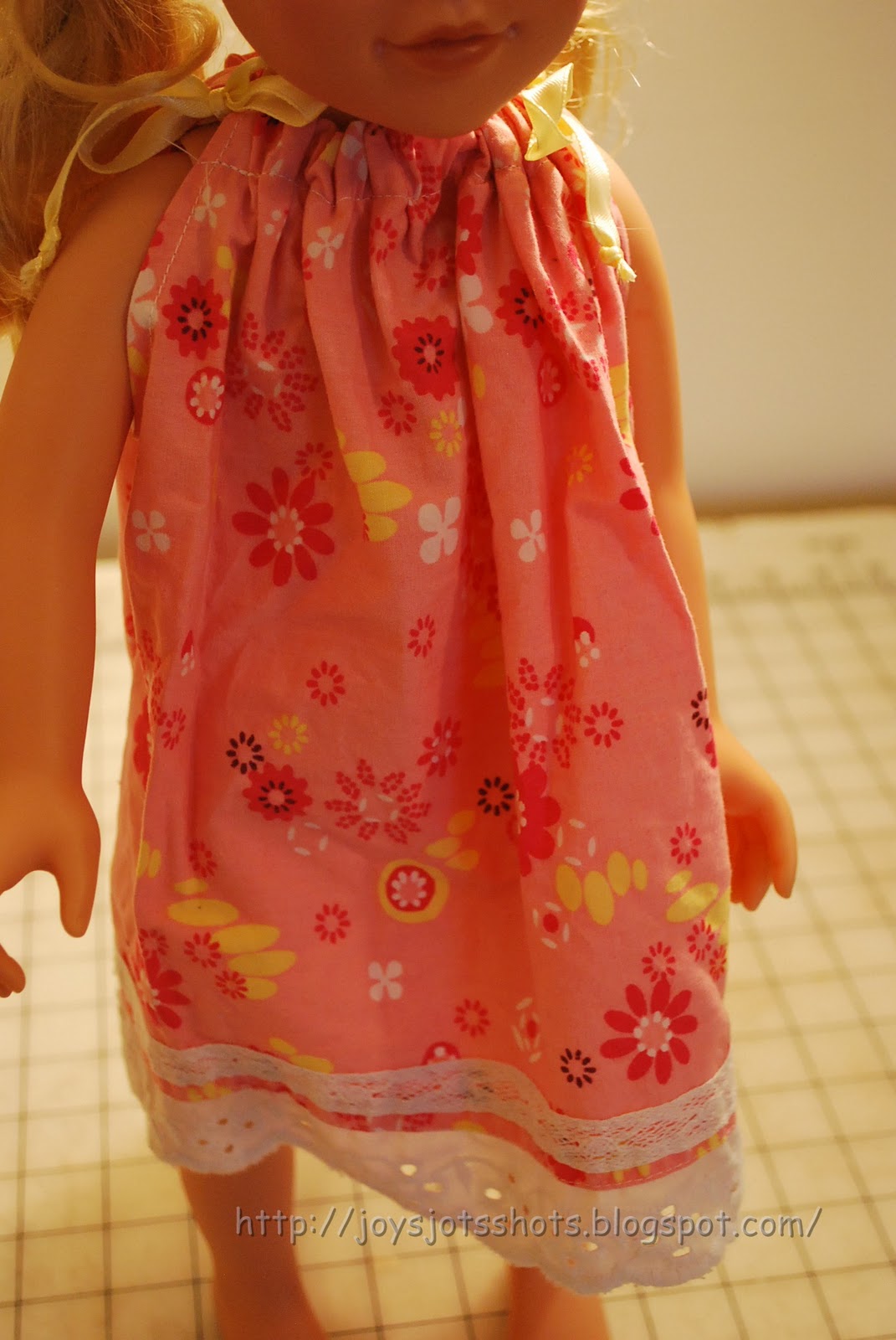 Joy's Jots, Shots & Whatnots Doll Pillow Case Dress from Skirt