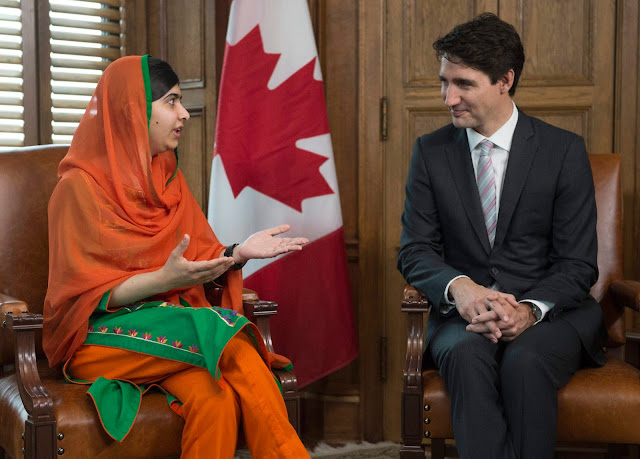Malala talking with Justin