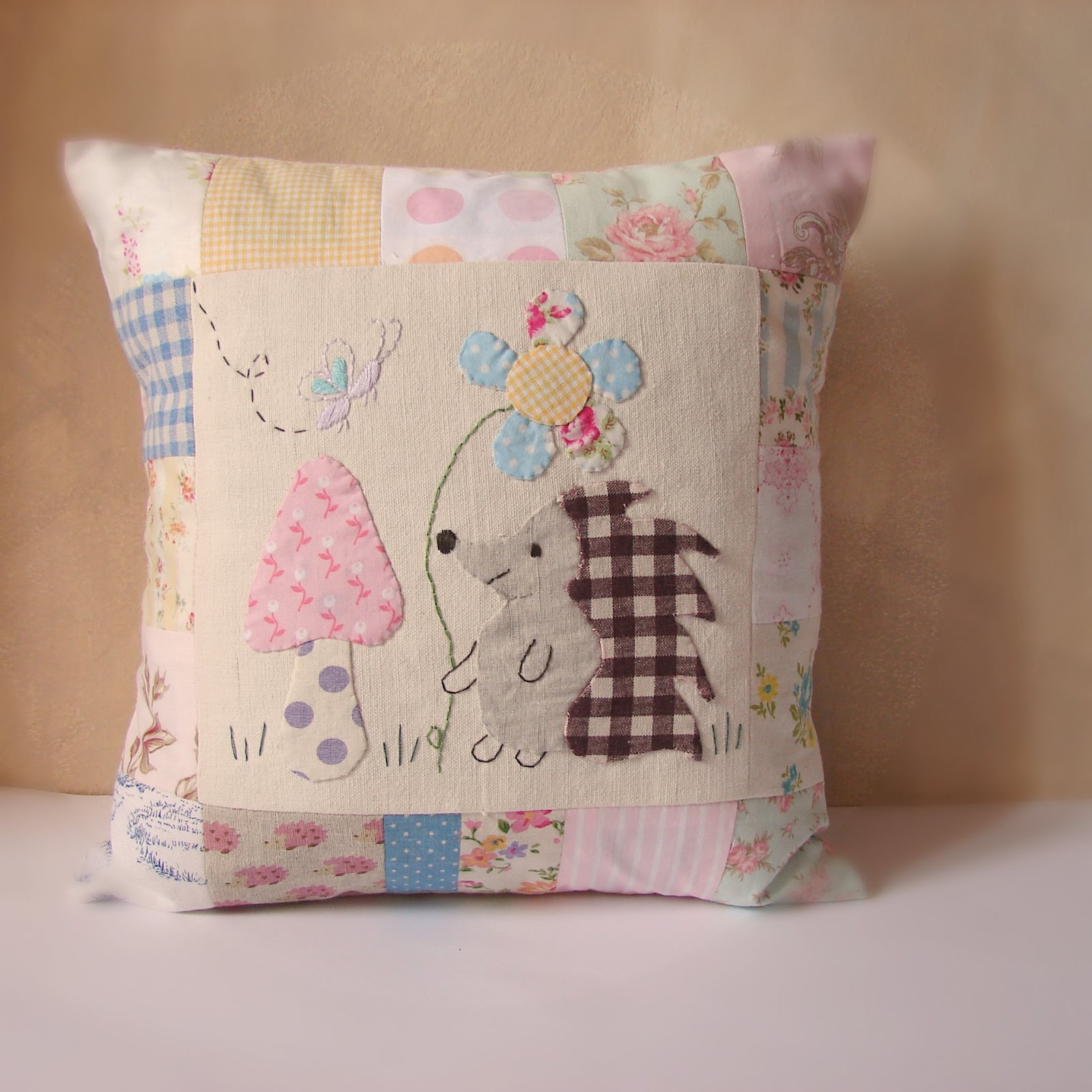 Roxy Creations Hedgehog applique cushions