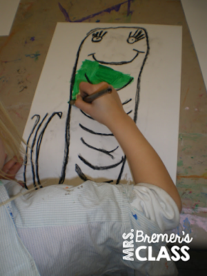 Dr. Seuss One Fish Two Fish art lesson for Kindergarten