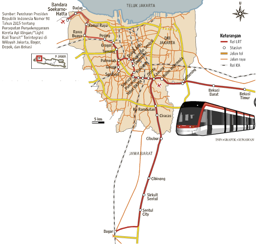 Inilah Peta Jalur dan Stasiun Kereta Api Ringan LRT Bogor - Cibubur