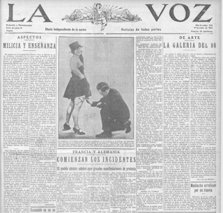 Artículo de Juan de la Encina en LA VOZ de Madrid, 15-01-1923