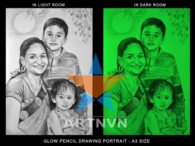 Glow Arts, Glow Portrait, Glow Painting, Glow Canvas, Glow Pencil Art, Glow Sketches, Glow Photos, Glow Gifts, Glow Drawing | ARTNVN - Hyderabad Telangana INDIA