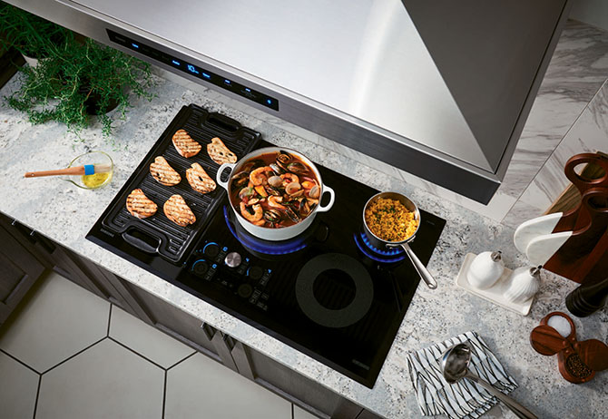 The Samsung induction cooktop is one way to modify your kitchen to allow for independent aging. 