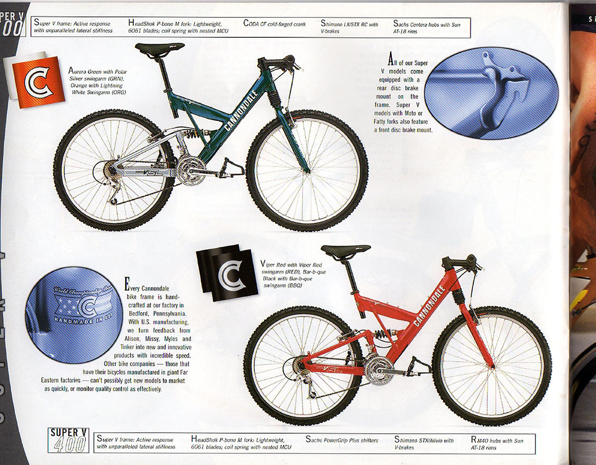 CATALOGUES CANNONDALE CANNONDALE 1998