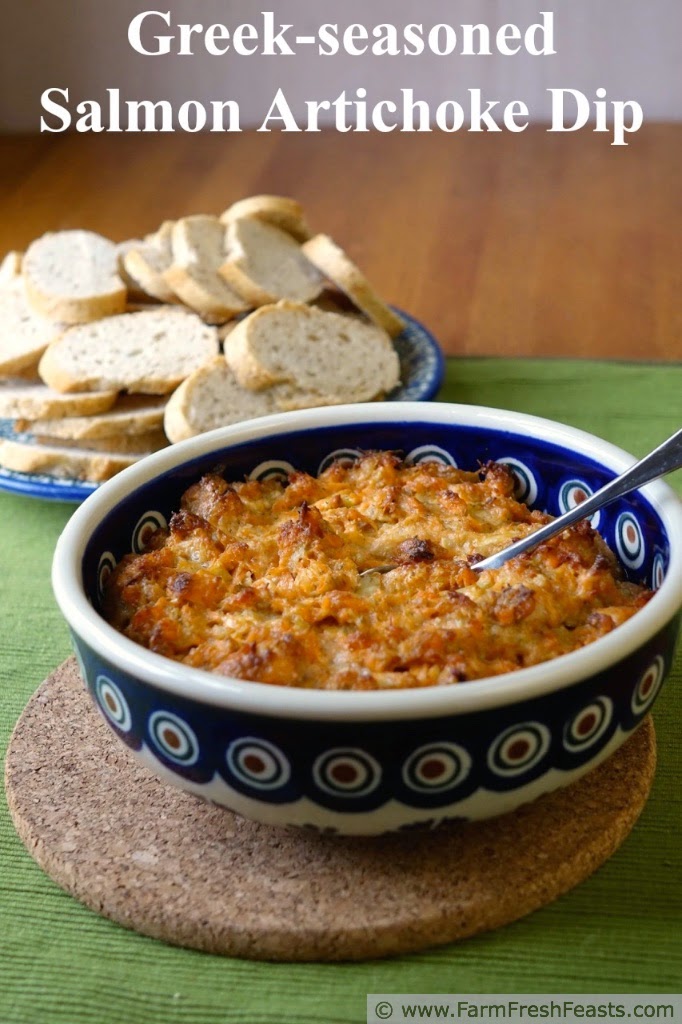 Farm Fresh Feasts Greekseasoned Salmon, Artichoke and Feta Dip