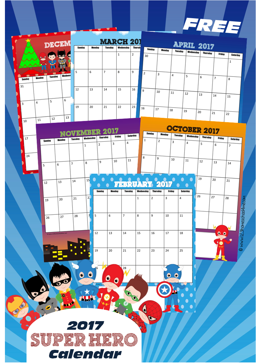 2017 Super Hero Calendar