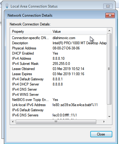 dhcp clientnya saja script